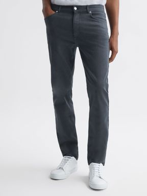 Airforce Blue Reiss Dover Slim Fit Brushed Jeans