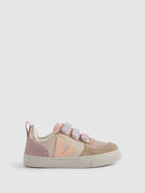 Multi Sable Veja Suede Velcro Trainers