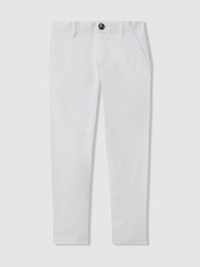 White Reiss Pitch Slim Fit Casual Chinos