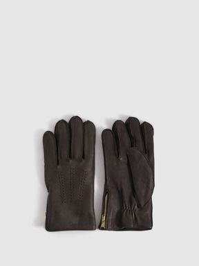 Dark Brown Reiss Iowa Leather Gloves