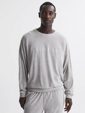 Grey Calvin Klein Underwear Terry Towelling Crew Neck Sweatshirt