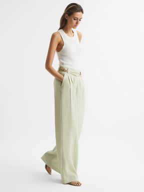 Sage Reiss Izzie Wide Leg Occasion Trousers