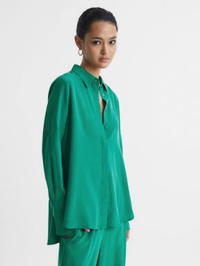 Green Reiss Kia Silk Shirt