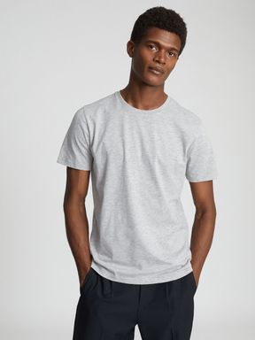 Grey Marl Reiss Bless Marl Regular Fit Crew Neck T-Shirt