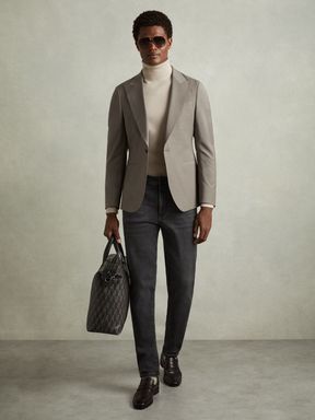 Washed Black Reiss Maddison Tapered Slim-Fit Jeans