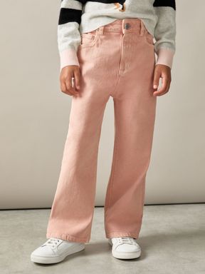 Pink Reiss Sky Wide-Leg Jeans