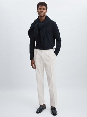 White Oscar Jacobson Regular-Fit Corduroy Trousers