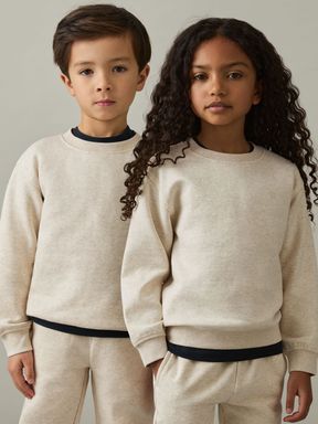 Ivory Marl Reiss Avery Cotton-Blend Sweatshirt and Joggers Set
