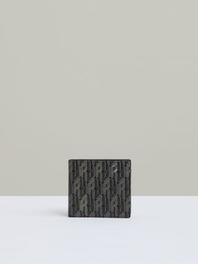 Black Reiss Forest Coated Canvas Monogram Wallet