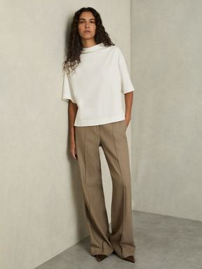 White Reiss Olivia Cotton-Jersey Oversized T-Shirt