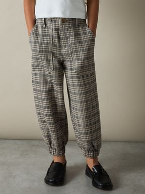 Grey Reiss Annika Check Woven Joggers