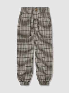 Grey Reiss Annika Check Woven Joggers