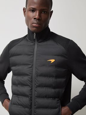 Black Reiss Mayer McLaren F1 Team Quilted Hybrid Jacket