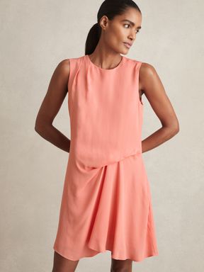Coral Reiss Elina Draped Tuck Mini Dress