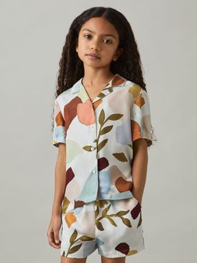 Multi Reiss Tommi Printed Cuban Collar Shirt