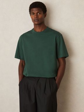 Green Reiss Tate Cotton Oversized Crew-Neck T-Shirt