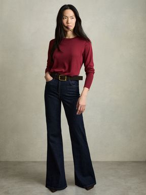 Red Reiss Wendy Fine-Knit Crew-Neck Jumper With Cashmere