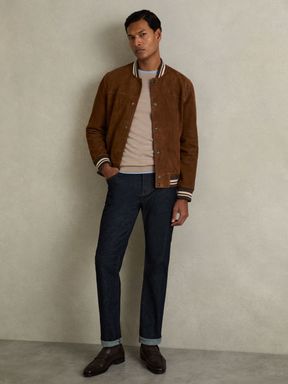 Suede harrington jacket mens top