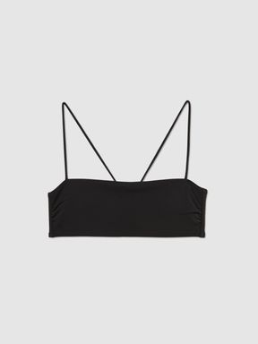 Black Calvin Klein Crepe Bandeau Bikini Top