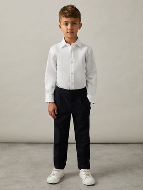 White Reiss Remote Slim-Fit Cotton Shirt