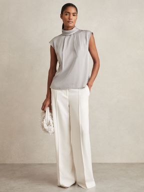 Grey Reiss Dania High Neck Shell Top