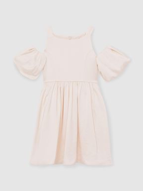 Ivory Reiss Christelle Sateen Puff-Sleeve Bridesmaid Dress