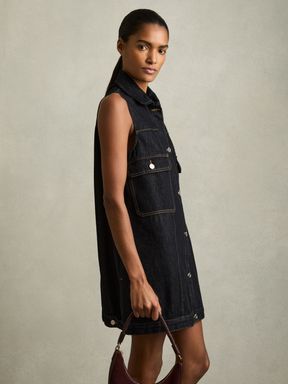 Indigo Reiss Brooklyn Sleeveless Denim Shift Dress