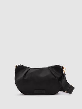 Black Reiss Frances Adjustable Strap Cross-Body Bag