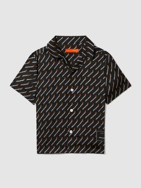 Black Multi McLaren F1 Silverstone Cuban Collar Shirt
