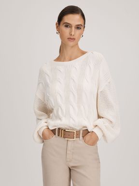 Ivory Paige Cotton Blend Knitted Jumper