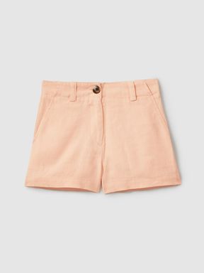 Apricot Reiss Dani Linen Loose Fit Shorts