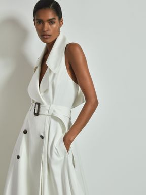 Off White Atelier Italian Textured Wrap Dress with Silk