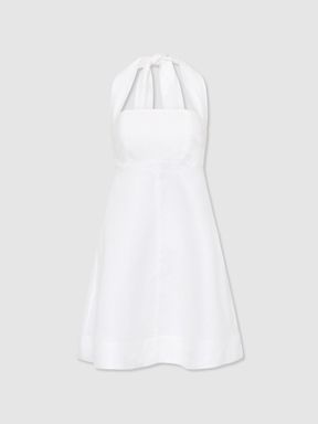 White Bondi Born Messina Linen Mini Dress