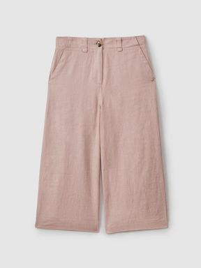 Pink Reiss Dani Linen Loose Fit Trousers