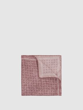 Dusty Pink Reiss Marasusa Reversible Silk Pocket Square