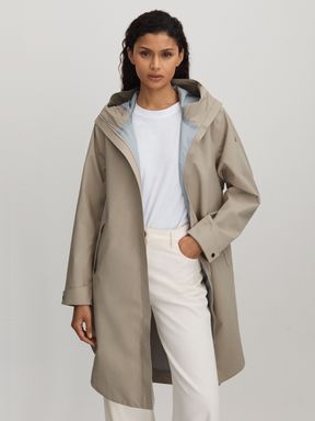 Khaki Scandinavian Edition Hooded Cape Raincoat