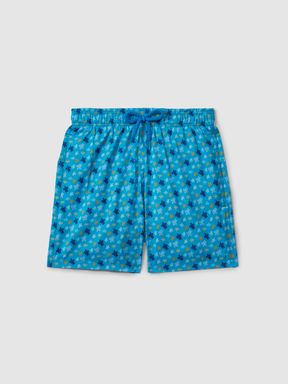 Bleu Hawai Vilebrequin Foldable Turtle Print Swim Shorts