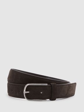 Chocolate Reiss Carrie Suede Belt