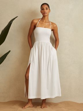 White Reiss Yara Removable Strap Beach Dress