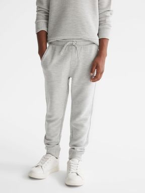 Grey Reiss Clyde Ribbed Jersey Joggers