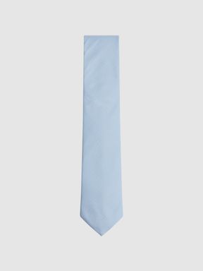 Soft Blue Reiss Ceremony Textured Silk Blend Tie