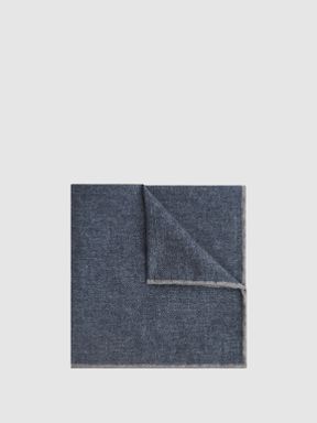 Airforce Blue Reiss Halley Wool-Silk Blend Pocket Square