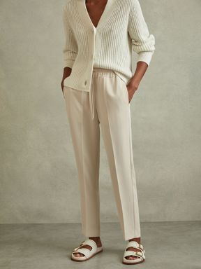 Cream Reiss Hailey Pull On Trousers