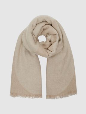 Taupe Reiss Casia Cashmere Blend Scarf