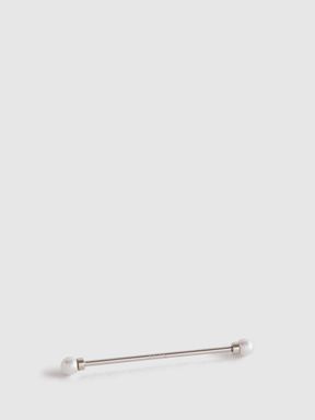 Silver Reiss Colby Pearl Collar Bar