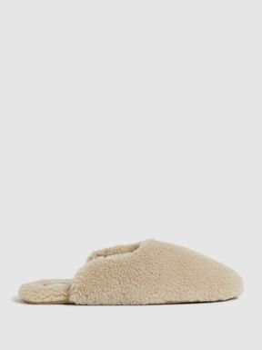 Camel Reiss Ava Faux Shearling Slippers