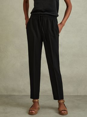 Black Reiss Hailey Pull On Trousers