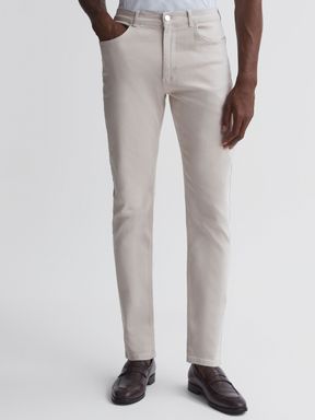 Stone Reiss Dover Slim Fit Brushed Jeans