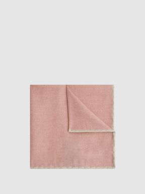 Rose Melange Reiss Halley Wool-Silk Blend Pocket Square