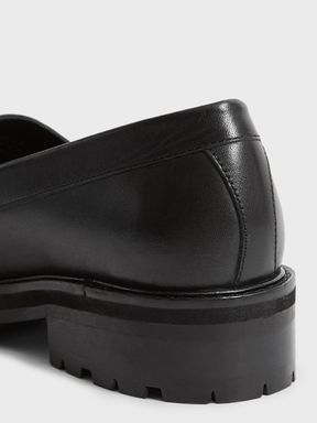 Black Reiss Charlotte Leather Loafers